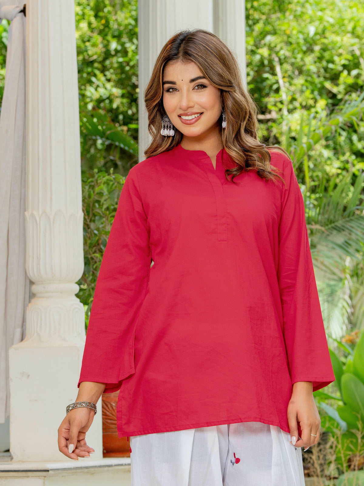 Women Red & White Cherry Print Cotton Farshi Salwar Set